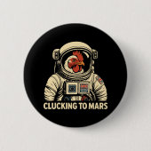 Badge Rond 5 Cm Voyage spatial de poulets d'astronaute (Devant)