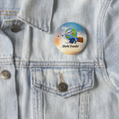 Badge Rond 5 Cm Voyageur du monde, conception 2 (En situation)