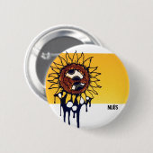 Badge Rond 5 Cm Voyant et voyant le bouton de tournesol (Devant & derrière)