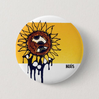 Badge Rond 5 Cm Voyant et voyant le bouton de tournesol