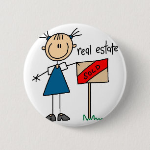 Badge Rond 5 Cm Vrai bouton d'agent immobilier