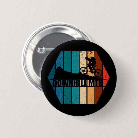 Badge Rond 5 Cm VTT Downhill Vélo de Montagne (Devant & derrière)