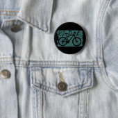 Badge Rond 5 Cm VTT Downhill Vintage - Faire du Vélo de Montagne (En situation)