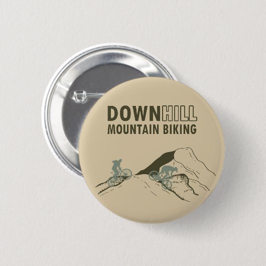 Badge Rond 5 Cm VTT en descente (Devant & derrière)