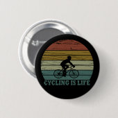 Badge Rond 5 Cm Vtt Vélo Tout Terrain Drôle Cyclisme (Devant & derrière)