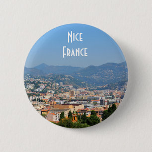Badge Rond 5 Cm Vue aérienne de la ville de Nice en France