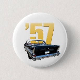 Badge Rond 5 Cm 'Vue arrière de l'Aire de bel de 57 Chevy