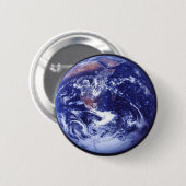 Badge Rond 5 Cm Vue d'Apollo 17 de la terre dans l'espace (Devant & derrière)