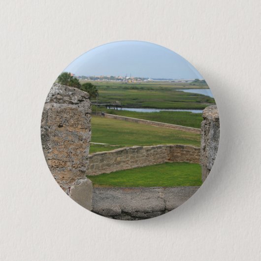 Badge Rond 5 Cm Vue de St Augustine de château (Devant)