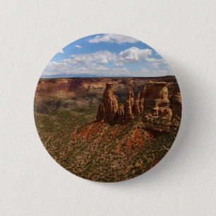 Badge Rond 5 Cm Vue depuis le sentier Canyon Rim à Colorado Monume