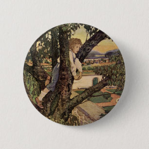 Badge Rond 5 Cm Vue des arbres par Jessie Willcox Smith