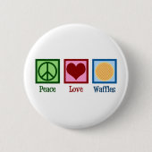 Badge Rond 5 Cm Waffles Peace Love (Devant)