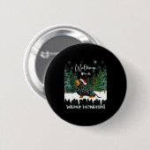 Badge Rond 5 Cm Walking In A Wiener Wonderland Dachshund  (Devant & derrière)
