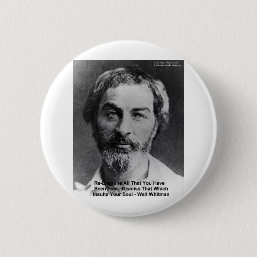 Badge Rond 5 Cm Walt Whitman "Insult The Soul" Quota Venin & Cards (Devant)