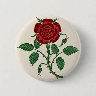 Badge Rond 5 Cm Walter Crane Le fond d'écran saxon Rose rouge