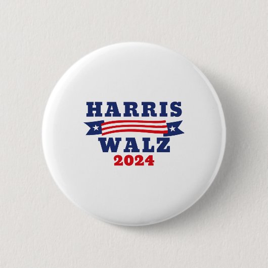 Badge Rond 5 Cm Walz 2024 Drapeau américain Kamala Harris Tim Walt (Devant)
