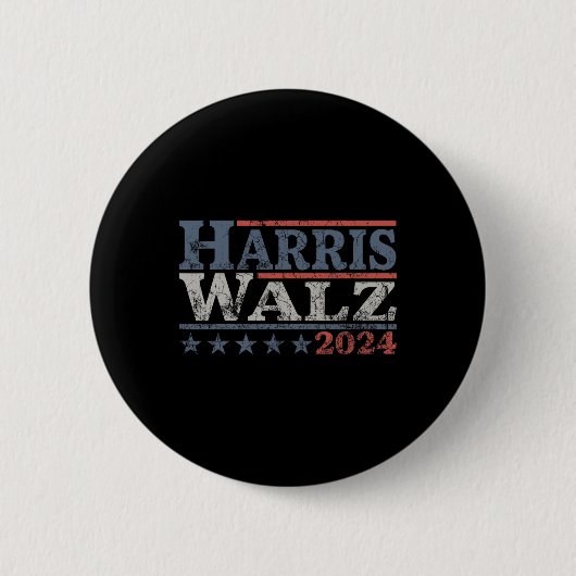 Badge Rond 5 Cm Walz 2024 Election Kamala Harris Tim Waltz 2024 12 (Devant)
