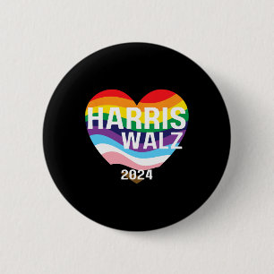 Badge Rond 5 Cm Walz 2024 Gay pride Lgbtq Rainbow Kamala Harris 1