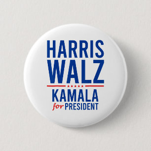 Badge Rond 5 Cm Walz 2024 Kamala Harris Pour Le Président Tim Walz