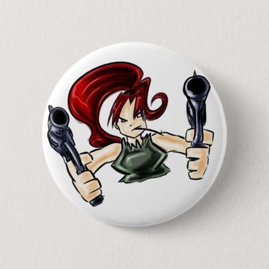 Badge Rond 5 Cm Wanda le tireur (Devant)