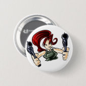 Badge Rond 5 Cm Wanda le tireur (Devant & derrière)