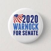Badge Rond 5 Cm Warnock pour le Sénat (Devant)