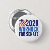 Badge Rond 5 Cm Warnock pour le Sénat (Devant & derrière)