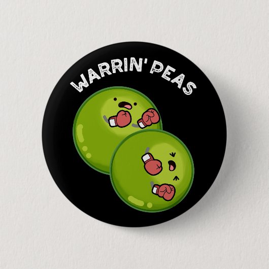 Badge Rond 5 Cm Warrin Peace Funny Pea Pun Dark BG (Devant)