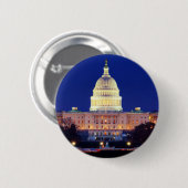 Badge Rond 5 Cm Washington DC Capitol américain à Dusk (Devant & derrière)