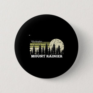 Badge Rond 5 Cm Washington Randonnée Mont Rainier Arbres Nature Fo