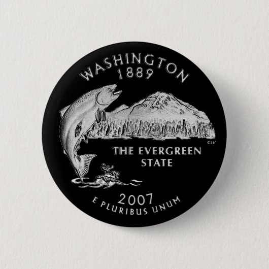 Badge Rond 5 Cm Washington State Quarter Black (Devant)