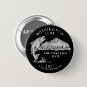 Badge Rond 5 Cm Washington State Quarter Black (Devant & derrière)