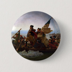 Badge Rond 5 Cm Washington Traverser le Delaware par Emanuel Leutz