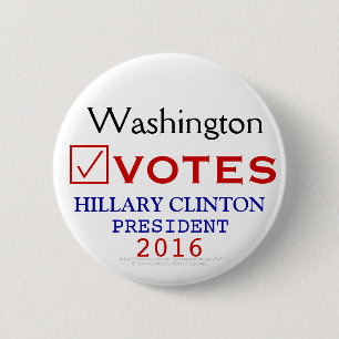 Badge Rond 5 Cm Washington vote le président 2016 de Hillary