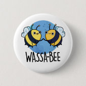 Badge Rond 5 Cm Wassabee Funny Wasabi Bee Pun (Devant)