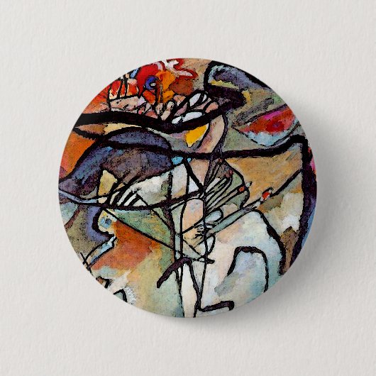 Badge Rond 5 Cm Wassily Kandinsky - Composition Cinq Art Abstrait (Devant)