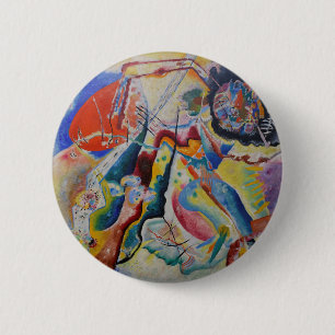 Badge Rond 5 Cm Wassily Kandinsky Tache rouge Classique Art Abstra