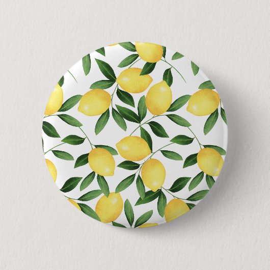 BADGE ROND 5 CM WATERCOLOR LEMONS (Devant)