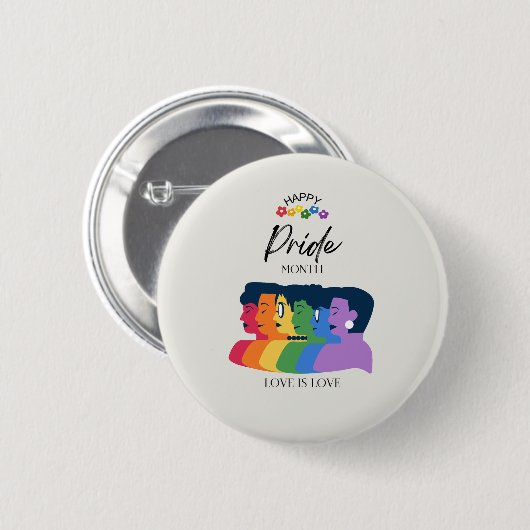 Badge Rond 5 Cm Watercolor LGBTQ FIDE Mois Party (Devant & derrière)