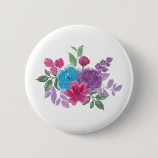 Badge Rond 5 Cm watercolorful flowers