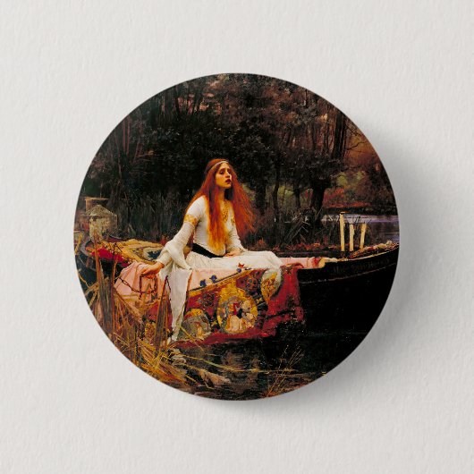 Badge Rond 5 Cm Waterhouse Lady of Shalott (Devant)
