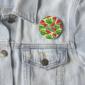 Badge Rond 5 Cm Watermelon Pattern Pinback Button (En situation)