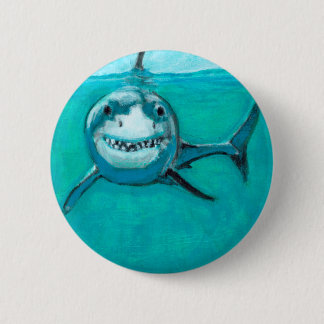 Badge Rond 5 Cm "Wayne" le grand requin blanc