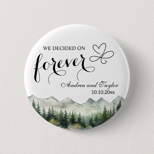 Badge Rond 5 Cm We decided on Forever Elegant Wedding favor (Devant)
