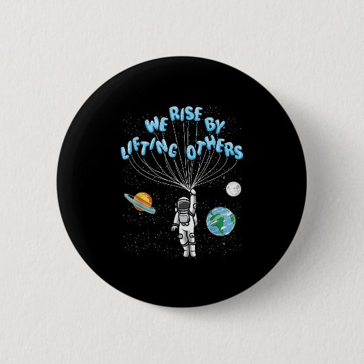 Badge Rond 5 Cm We Rise Motivational Quote - Clic Fit, Short Sleev (Devant)