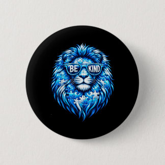 Badge Rond 5 Cm Wear Blue Autism Awareness Puzzle Lion Be Kind Men
