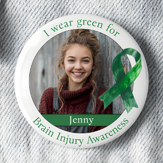 Badge Rond 5 Cm Wear Green for Brain Injury Awareness Photo