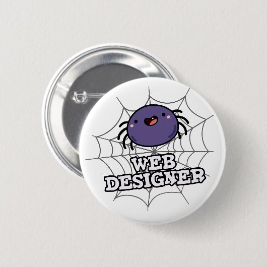 Badge Rond 5 Cm Web Designer Funny Spider Pun (Devant & derrière)