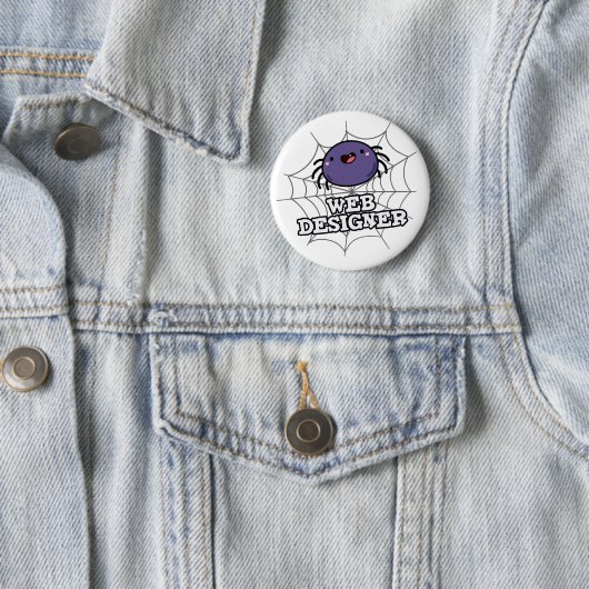 Badge Rond 5 Cm Web Designer Funny Spider Pun (En situation)