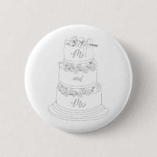 Badge Rond 5 Cm Wedding Cake Design Mr & Mrs